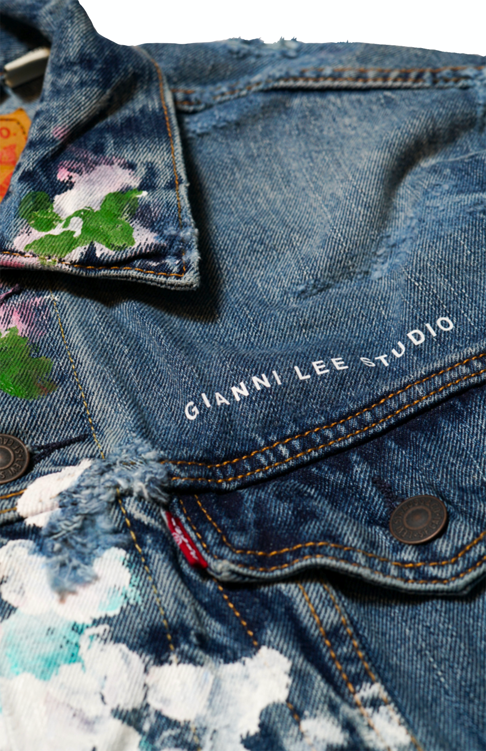 LEVI'S® x GIANNI LEE x 76ERS "HAND-PAINTED" TRUCKER JACKET